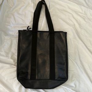J. Crew Black Leather Tote Bag